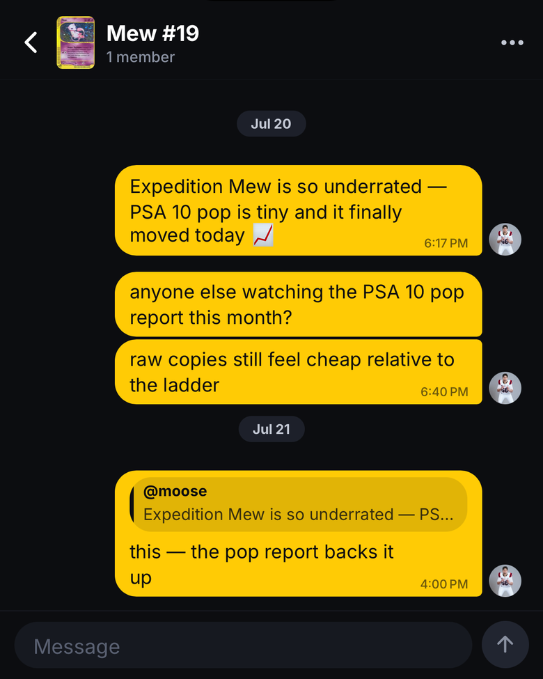 Card community chat